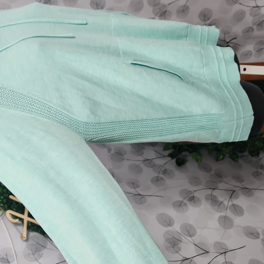 Athleta Lightweight Knit Hoodie - Mint Pointelle Accent - Picture 4 of 8